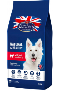 Obrázok pre BUTCHER'S Natural&Healthy with beef - suché krmivo pro psy - 15 kg