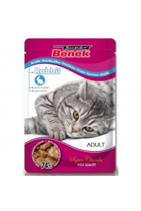 Obrázok pre SUPER BENEK Králík v omáčce - mokré krmivo pro kočky - 100 g