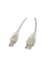Obrázok pre Lanberg CA-USBA-12CC-0018-TR USB kabel 1,8 m USB 2.0 USB B Průhledná