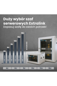 Obrázok pre Extralink Racková skříň 18U 600x450 Šedá montovaná na zdi