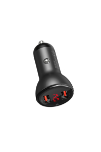 Baseus autonabíječka s displejem, 2x USB, 4,8A, 24W (šedá) Obrázok pre Baseus autonabíječka s displejem, 2x USB, 4,8A, 24W (šedá)
