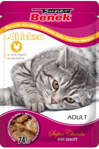 Obrázok pre SUPER BENEK Kuře v omáčce - vlhké krmivo pro kočky - 100 g