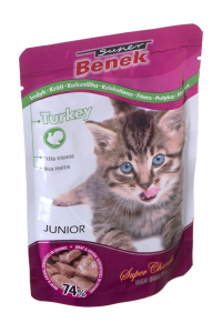 Obrázok pre SUPER BENEK Junior Turkey - mokré krmivo pro kočky - 100 g