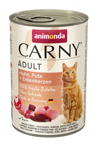 Obrázok pre ANIMONDA Carny Adult Kuřecí, krůtí, kachní srdce - mokré krmivo pro kočky - 400g