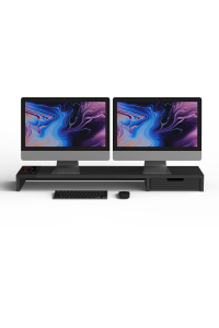 Obrázok pre Stojan pro dva monitory s univerzálním bezdrátovým nabíjením POUT EYES 9 Černá barva