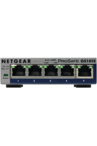Obrázok pre NETGEAR GS105E-200PES síťový přepínač Řízený L2/L3 Gigabit Ethernet (10/100/1000) Šedá