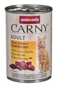 Obrázok pre ANIMONDA Carny Adult Hovězí, kuřecí a kachní srdce - mokré krmivo pro kočky - 400 g