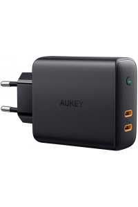 Obrázok pre AUKEY PA-D5 GaN nabíječka na PDA/mobilní telefon Černá 2xUSB C Power Delivery 3.0 63W 6A Dynamic Detect