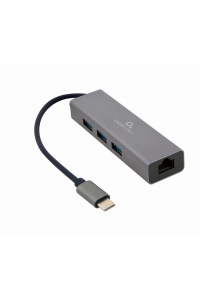 Obrázok pre Gembird A-CMU3-LAN-01 USB-C Gigabitový síťový adaptér s 3portovým rozbočovačem USB 3.1