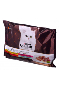 Obrázok pre GOURMET A la Carte Chicken, Trout, Beef, and Fish - mokré krmivo pro kočky - 4 x 85 g