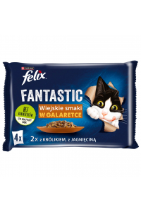 Obrázok pre Felix Fantastic králík, jehněčí - mokré krmivo pro kočky 340g (4x 85g)