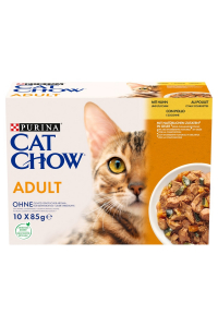 Obrázok pre PURINA Cat Chow Chicken, Zucchini - vlhké krmivo pro kočky - 10x85 g