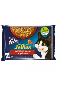 Obrázok pre Felix Sensations - Hovězí a rajče a kuře a mrkev v želé - krmivo pro kočky - 4 x 85g