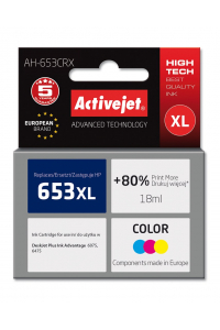 Obrázok pre Activejet AH-653CRX Inkoust pro tiskárny HP; Náhrada za HP 653XL 3YM74AE; Premium; 320 stran; barevný