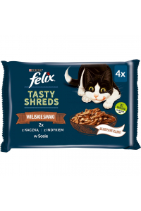 Obrázok pre FELIX Tasty Shreds s kachním a krůtím masem - 4x 80g