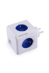 Obrázok pre Allocacoc PowerCube Original USB (E) napájecí prodlužovačka 4 AC zásuvky / AC zásuvek Modrá, Bílá