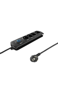 Obrázok pre Qoltec 50104 přepěťová ochrana 4 AC zásuvky / AC zásuvek 230 V Černá 1,5 m