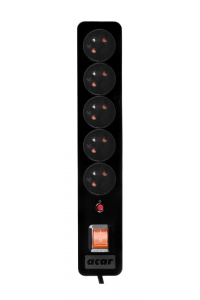 Obrázok pre ACAR X5 napájecí prodlužovačka 5 m 5 AC zásuvky / AC zásuvek Vnitřní Černá