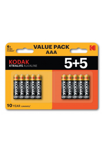 Obrázok pre Kodak XTRALIFE Alkaline AAA Battery 10 (5+5 pack)