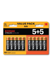 Obrázok pre Kodak XTRALIFE Alkaline AA Battery 10 (5+5 pack)