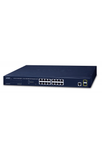 Obrázok pre PLANET GS-4210-16T2S síťový přepínač Řízený L2/L4 Gigabit Ethernet (10/100/1000) 1U Modrá