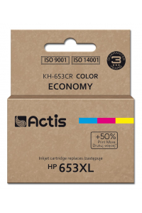 Obrázok pre Actis KH-653CR, náhradní inkoust do tiskárny HP 653XL 3YM74AE; Premium; 18 ml; 300 stran; barevný