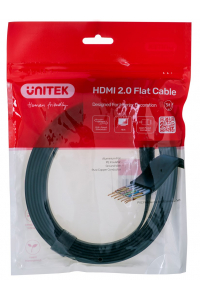 Obrázok pre UNITEK HDMI CABLE 2.0 4K60HZ FLAT 3M C11063BK-3M HDMI kabel 3 m HDMI Typ A (standardní) Černá