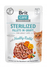 Obrázok pre BRIT Care Sterilované filé v omáčce - králičí filé v omáčce - vlhké krmivo pro kočky - 85 g