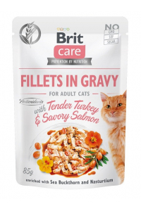 Obrázok pre BRIT Care Fillets in Gravy krůta a losos v omáčce - vlhké krmivo pro kočky - 85 g