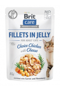 Obrázok pre BRIT Care Fillets in Jelly chicken and cheese - vlhké krmivo pro kočky - 85 g
