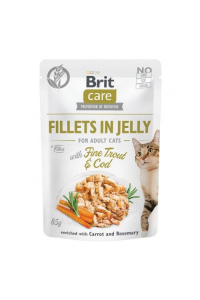 Obrázok pre BRIT Care Fillets in Jelly - filety ze pstruha a tresky v želé - vlhké krmivo pro kočky - 85 g