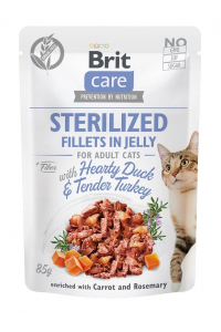 Obrázok pre BRIT Care Sterilované filety v želé - kachní a krůtí filety v želé - vlhké krmivo pro kočky - 85 g