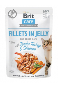 Obrázok pre BRIT Care Fillets in Jelly - krůtí a krevetové želé - vlhké krmivo pro kočky - 85 g