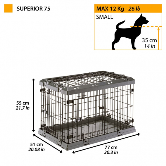 Obrázok pre FERPLAST Superior 75 - Klec pro psy - 77 x 51 x 55 cm