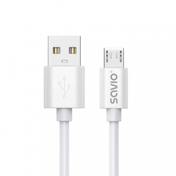 Obrázok pre USB kabel 3 m USB 2.0, USB  A  - Micro USB Bílá SAVIO CL-167