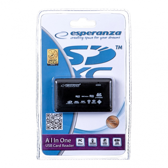 Obrázok pre Esperanza EA119 čtečka karet Černá USB 2.0