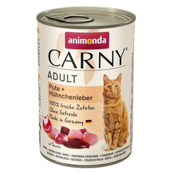 Obrázok pre ANIMONDA Cat Carny Adult Krůtí s kuřecími játry - mokré krmivo pro kočky - 400 g