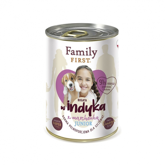 Obrázok pre FAMILY FIRST Junior Turkey with carrots - Mokré krmivo pro psy - 400 g