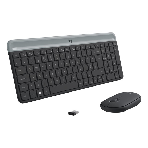 Obrázok pre Logitech 920-009204 klávesnice Obsahuje myš Univerzální RF bezdrátový QWERTY US Mezinárodní Grafit