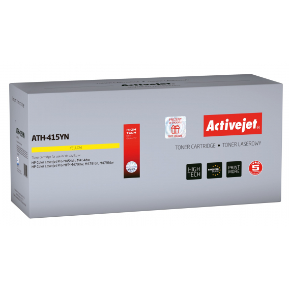 Obrázok pre Activejet ATH-415YN toner pro tiskárnu HP; Náhradní toner HP 415A W2032A; Supreme; 2100 stran; žlutý, s čipem