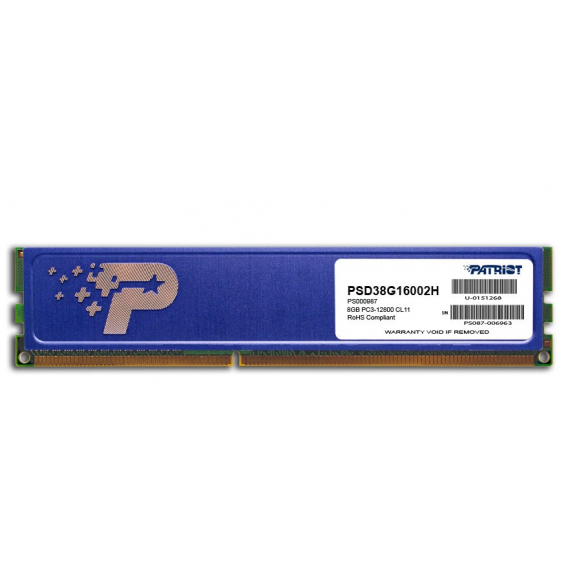 Obrázok pre Patriot Memory DDR3 8GB PC3-12800 DIMM paměťový modul 1 x 8 GB 1600 Mhz