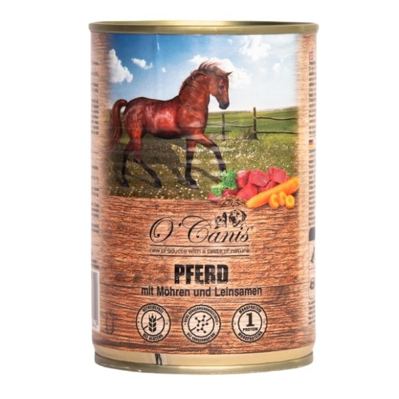 Obrázok pre O'CANIS Horse meat with vegetables and linseed - Mokré krmivo pro psy - 400 g