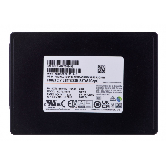Obrázok pre SSD Samsung PM893 3.84TB SATA 2.5" MZ7L33T8HBLT-00A07 (DWPD 1)