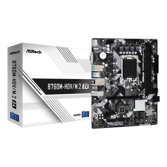 Obrázok pre Asrock B760M-HDV/M.2 D4 Intel B760 LGA 1700 Micro ATX