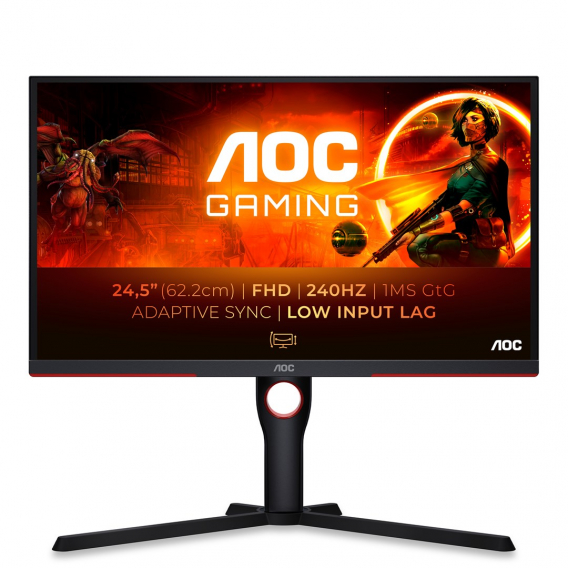 Obrázok pre AOC G3 25G3ZM/BK počítačový monitor 62,2 cm (24.5") 1920 x 1080 px Full HD Černá, Červená