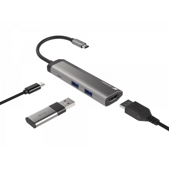 Obrázok pre NATEC Fowler Slim Kabel USB 3.2 Gen 1 (3.1 Gen 1) Type-C Černá, Chrom