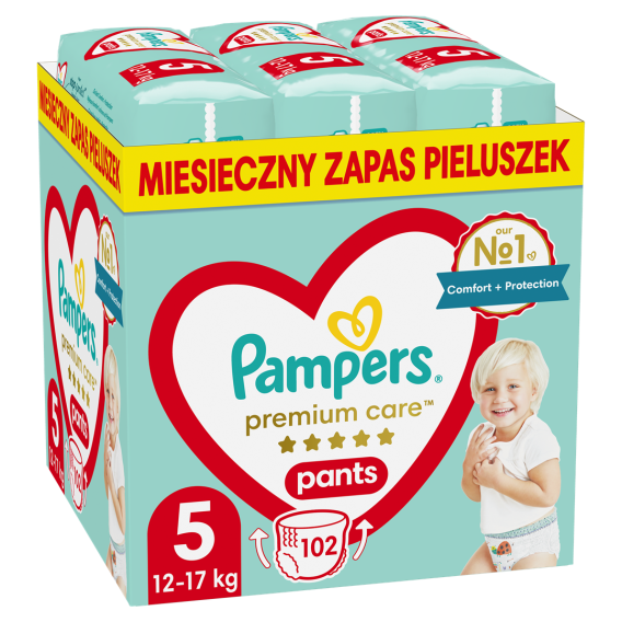 Obrázok pre PAMPERS Premium Kalhotkové pleny velikost 5, 12-17kg, 102ks