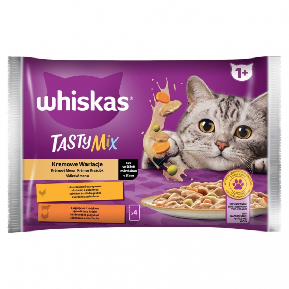 Obrázok pre WHISKAS Tasty Mix Chicken and Vegetable, Lamb and Turkey - mokré krmivo pro kočky - 4 x 85g