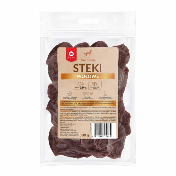 Obrázok pre MACED Beef steaks - pochoutka pro psy - 500g