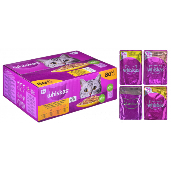 Obrázok pre WHISKAS Poultry Feasts in Jelly - mokré krmivo pro kočky - 80x85 g